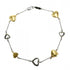 Multi Heart Bracelet 18K White Gold and 18K Yellow Gold