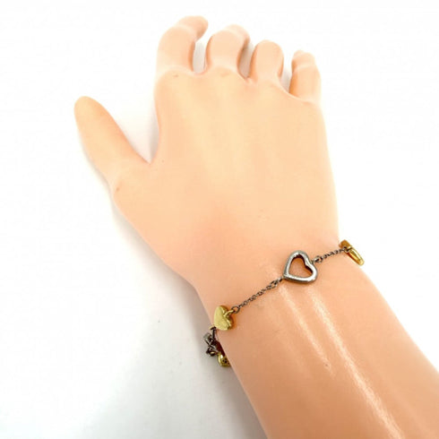 Multi Heart Bracelet 18K White Gold and 18K Yellow Gold