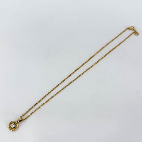 Pendant Necklace 18K Yellow Gold with Diamond and Onyx