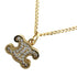 Pendant Necklace Rhinestone Gold and White