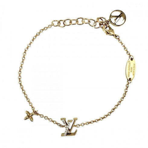 Bracelet Monogram and Rhinestone White
