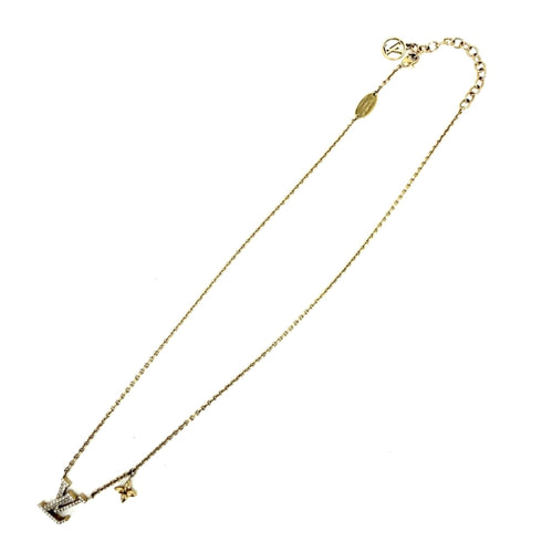 Pendant Necklace Rhinestone Gold
