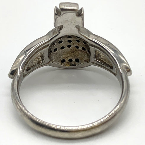 Orb Ring Sterling Silver with Rhinestones