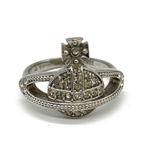 Orb Ring Sterling Silver with Rhinestones