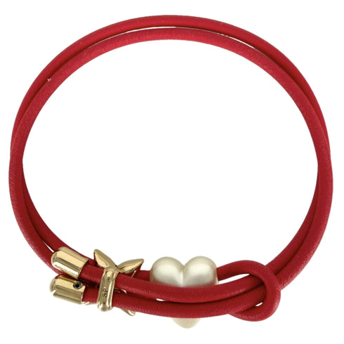 Bracelet Gold Red and White with Pearl