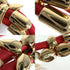 Bracelet Gold Red and White with Pearl