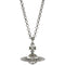Orb Pendant Necklace Metal with Rhinestone Silver