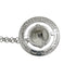 Orb Pendant Necklace Metal with Rhinestone Silver
