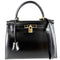 Kelly Handbag Black Box Calf with Gold Hardware 28