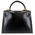 Kelly Handbag Black Box Calf with Gold Hardware 28