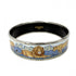 Bangle Cloisonné and Enamel Black and Blue Lion Design Bracelet