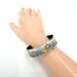 Bangle Cloisonné and Enamel Black and Blue Lion Design Bracelet