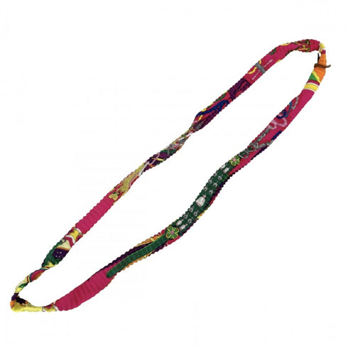 Petit H Pendant Necklace Silk Pleated Multicolored