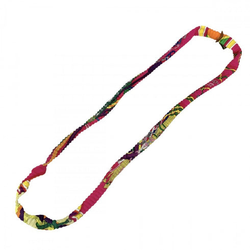 Petit H Pendant Necklace Silk Pleated Multicolored