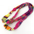 Petit H Pendant Necklace Silk Pleated Multicolored