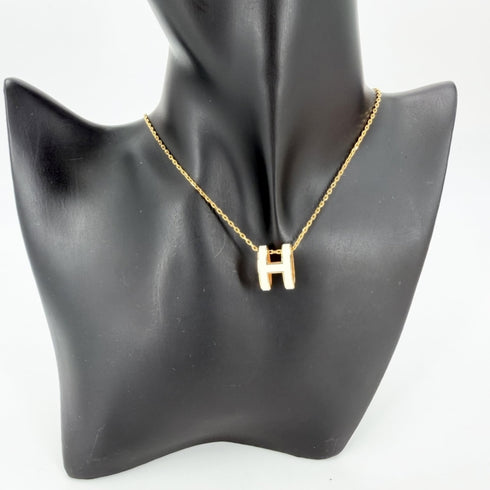 Pop H Pendant Necklace Gold-Tone Metal
