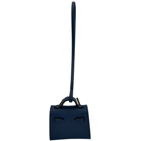 Kelly Bag Charm Leather Navy Handbag Charm