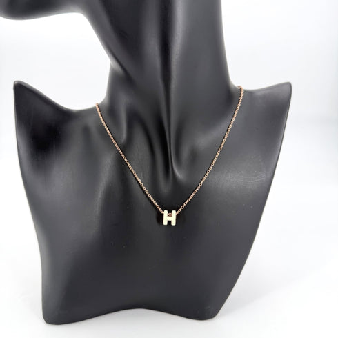 Pop H Pendant Necklace Gold-Tone Metal