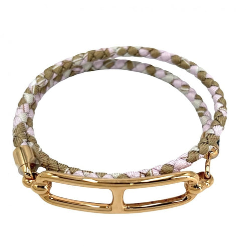 Roulette Double Tour Bracelet Gold With Brown And Pink