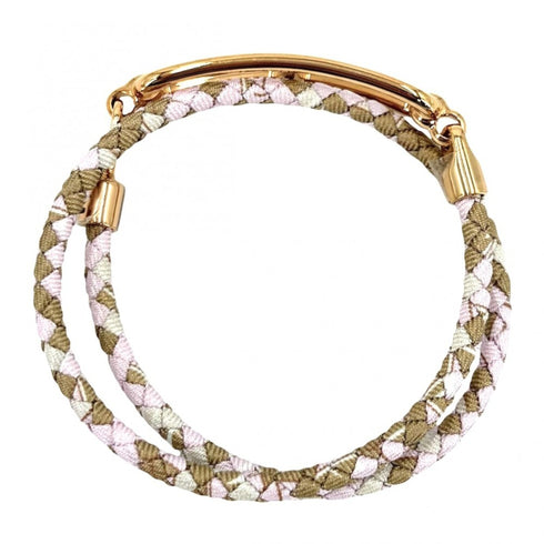 Roulette Double Tour Bracelet Gold With Brown And Pink