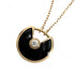 Pendant Necklace 18K Rose Gold With Onyx and Diamond