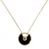 Pendant Necklace 18K Rose Gold With Onyx and Diamond