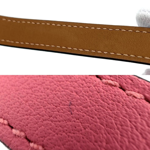 Kelly Double Tour Bracelet Leather Pink Mini