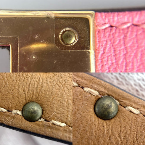 Kelly Double Tour Bracelet Leather Pink Mini