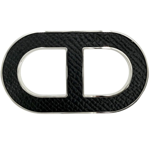 Chaine d'Ancre Brooch Leather Black and White