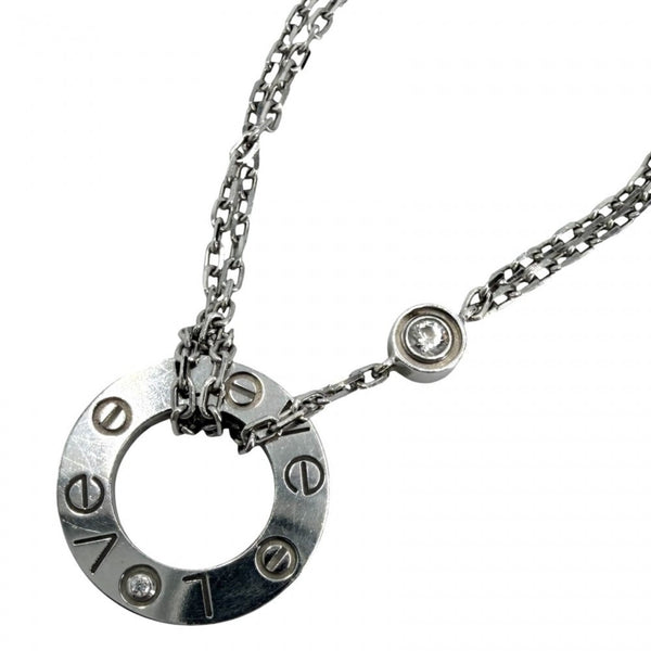 Love Pendant Necklace 18K White Gold and Diamond