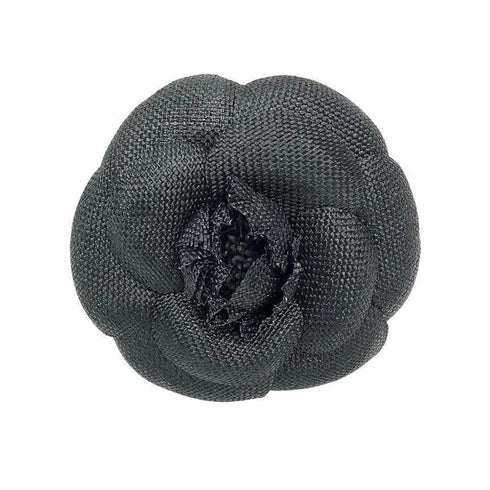 Camellia Brooch Black Ivory White