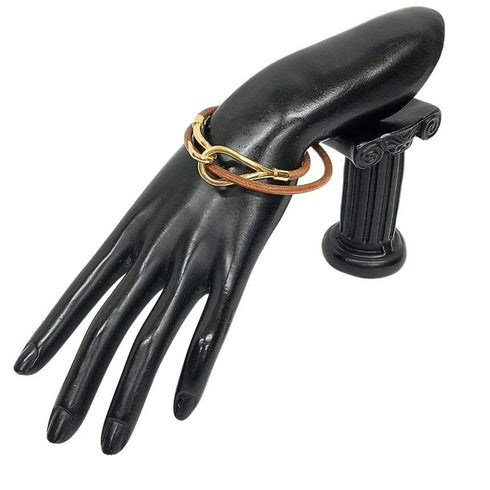 Bracelet Leather and Metal Brown