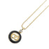 Pendant Necklace Black and Clear and Gold