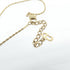 Pendant Necklace Black and Clear and Gold
