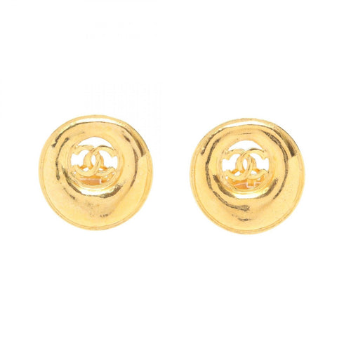 CC Logo Clip-On Earrings Metal Gold-Tone Metal