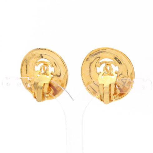 CC Logo Clip-On Earrings Metal Gold-Tone Metal