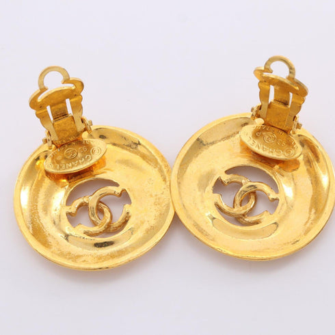 CC Logo Clip-On Earrings Metal Gold-Tone Metal