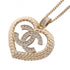 CC Logo Heart Pendant Necklace Metal