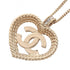 CC Logo Heart Pendant Necklace Metal