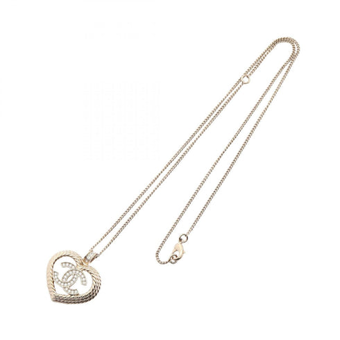 CC Logo Heart Pendant Necklace Metal