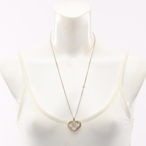 CC Logo Heart Pendant Necklace Metal