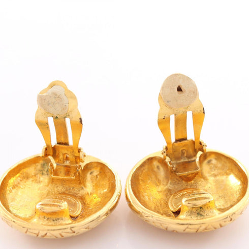 Clip-On Earrings Logo Clip-On Gold-Tone Metal