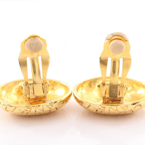 Clip-On Earrings Logo Clip-On Gold-Tone Metal