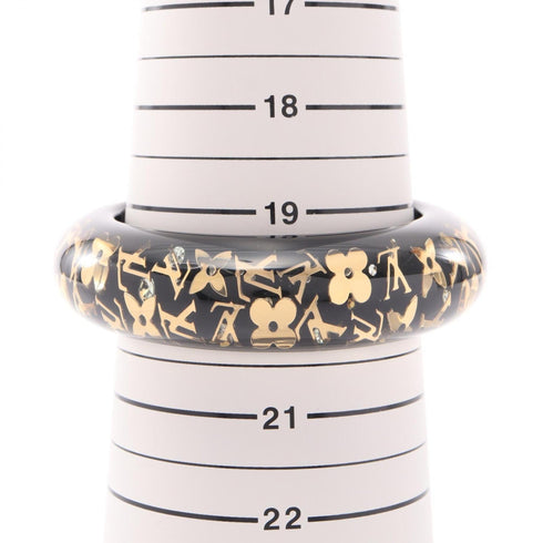 Resin Black and Gold Bangle Bracelet