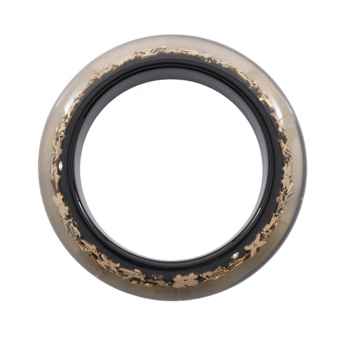 Resin Black and Gold Bangle Bracelet