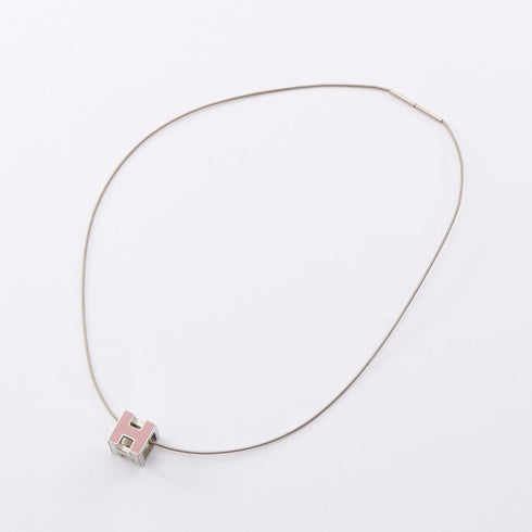 Cage d'H H-Cube Pendant Necklace Metal Pink and Silver