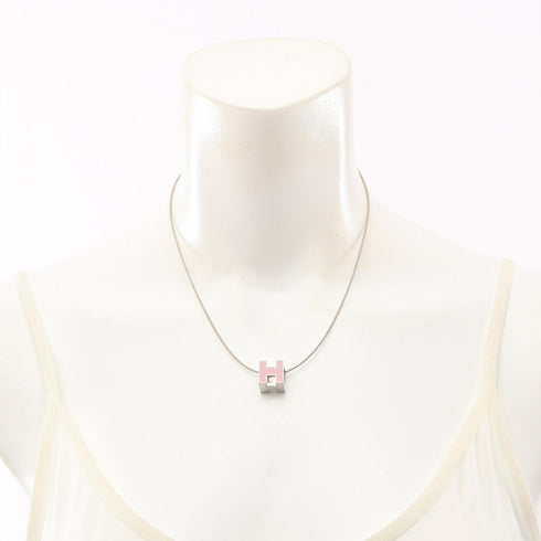 Cage d'H H-Cube Pendant Necklace Metal Pink and Silver