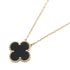 Vintage Alhambra Pendant Necklace 18K Yellow Gold and Onyx