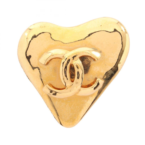 CC Logo Heart Brooch Metal