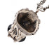 Pendant Necklace Glass and Metal Black and Silver
